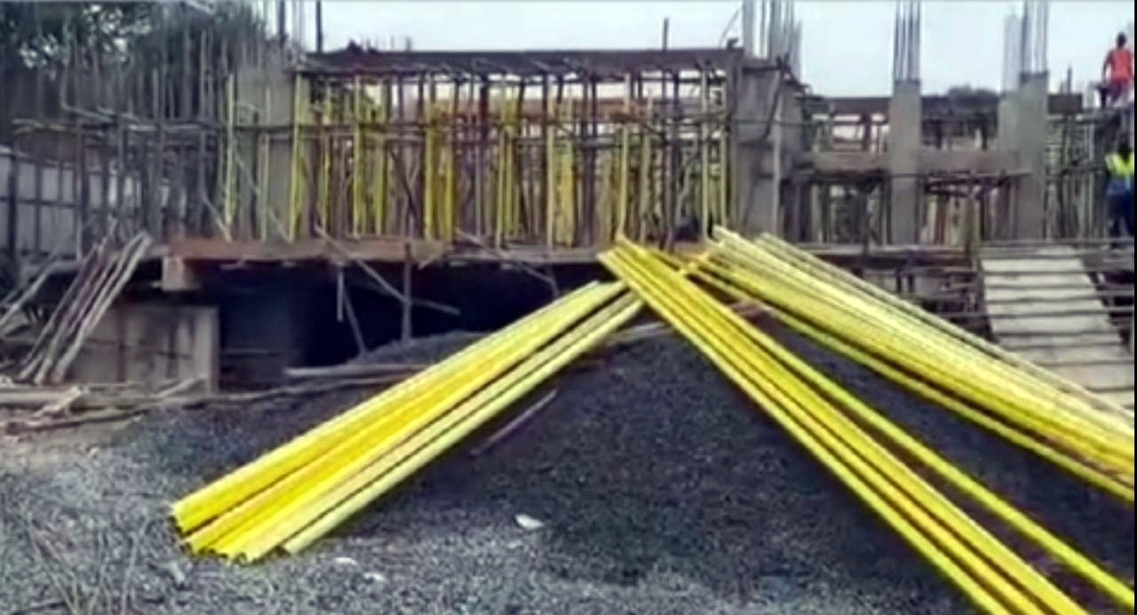 Kebena site current construction progress with yellow formwork materials